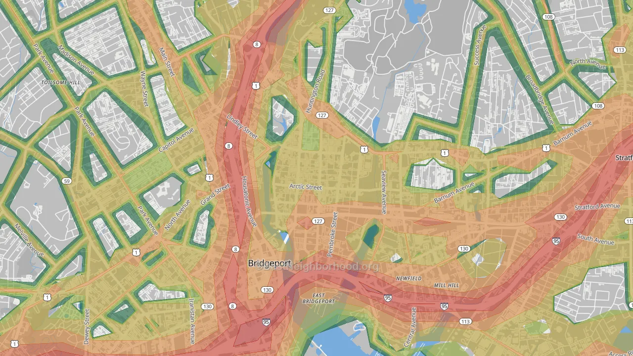 06608, CT Map of Noise Levels in 06608