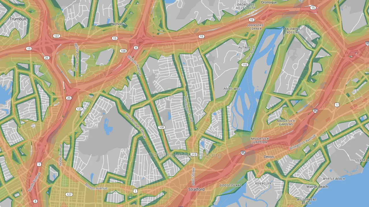06614, CT Map of Noise Levels in 06614