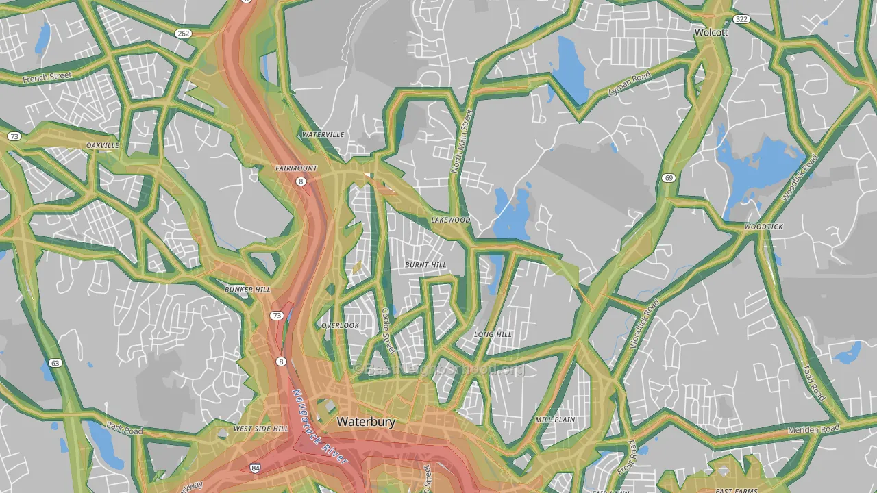 06704, CT Map of Noise Levels in 06704