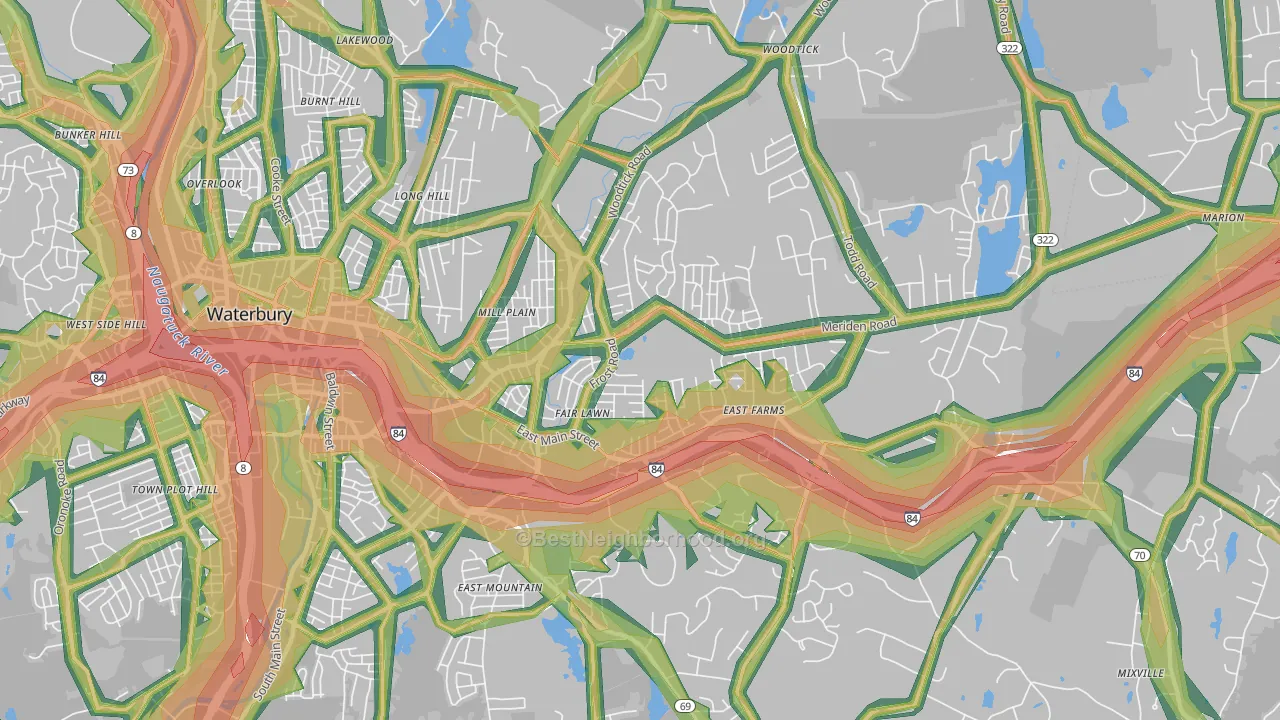 06705, CT Map of Noise Levels in 06705