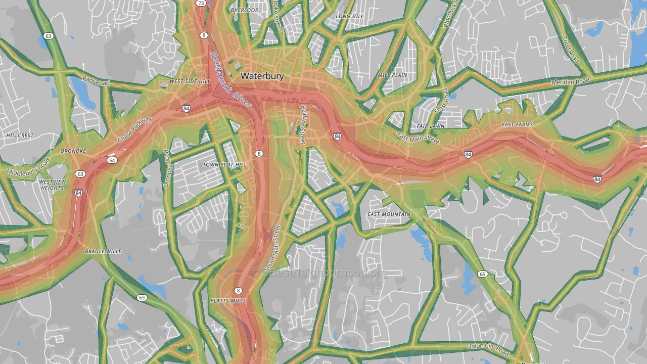 06706, CT Map of Noise Levels in 06706