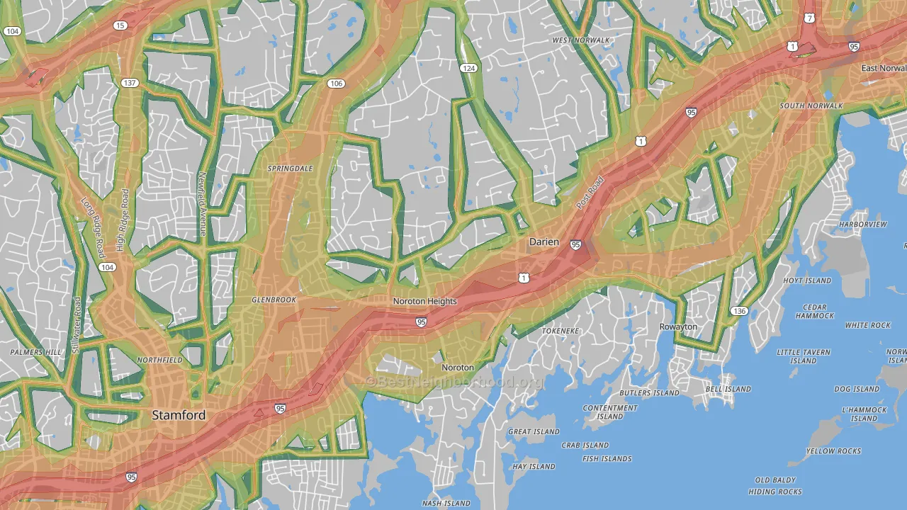 06820, CT Map of Noise Levels in 06820