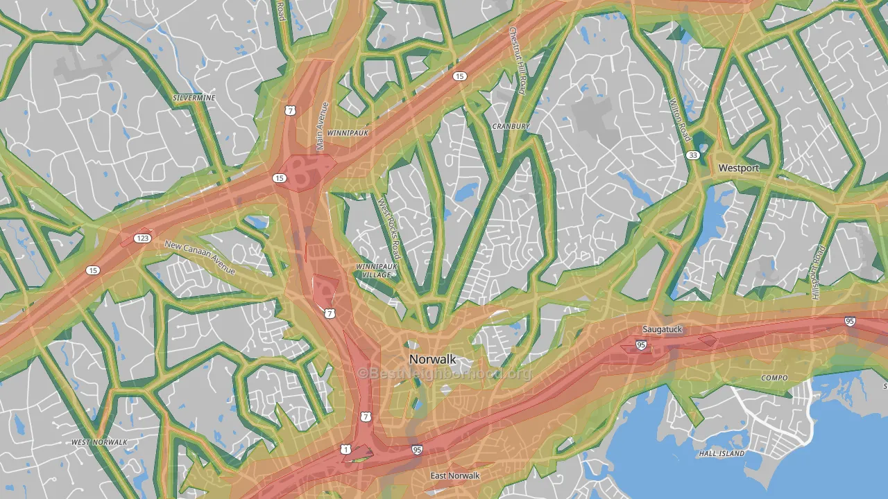 06851, CT Map of Noise Levels in 06851