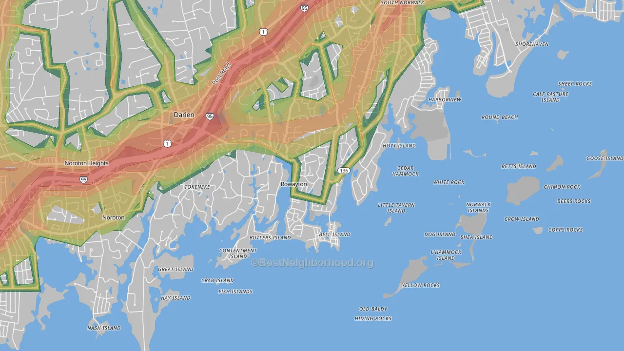 06853, CT Map of Noise Levels in 06853
