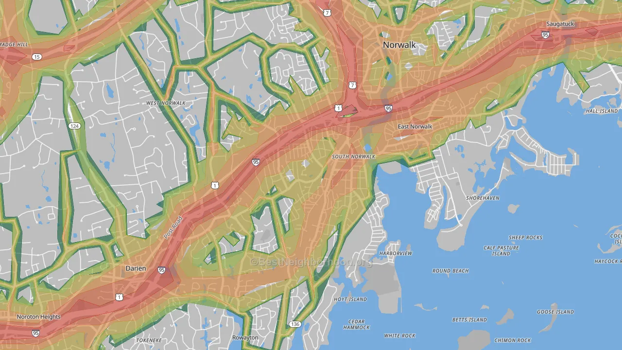 06854, CT Map of Noise Levels in 06854