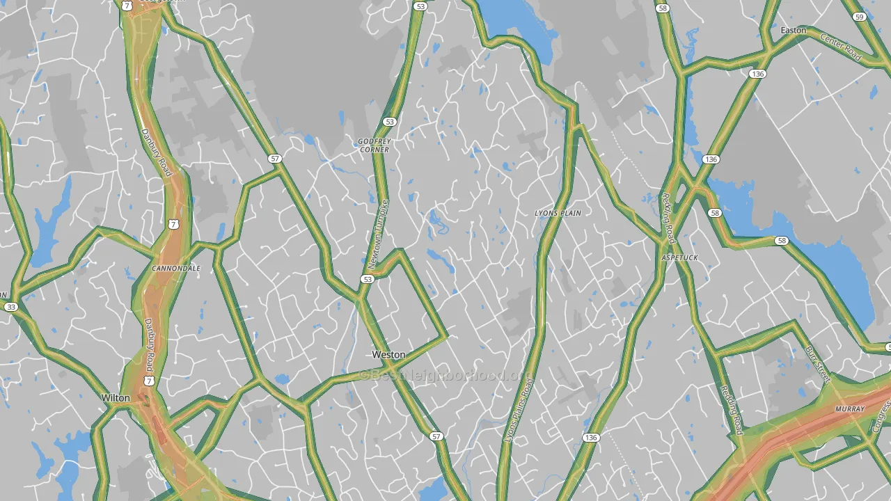 06883, CT Map of Noise Levels in 06883