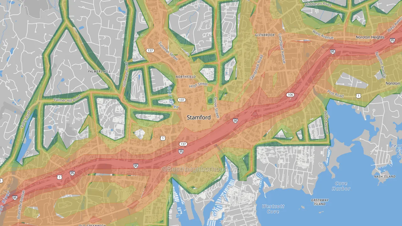 06901, CT Map of Noise Levels in 06901