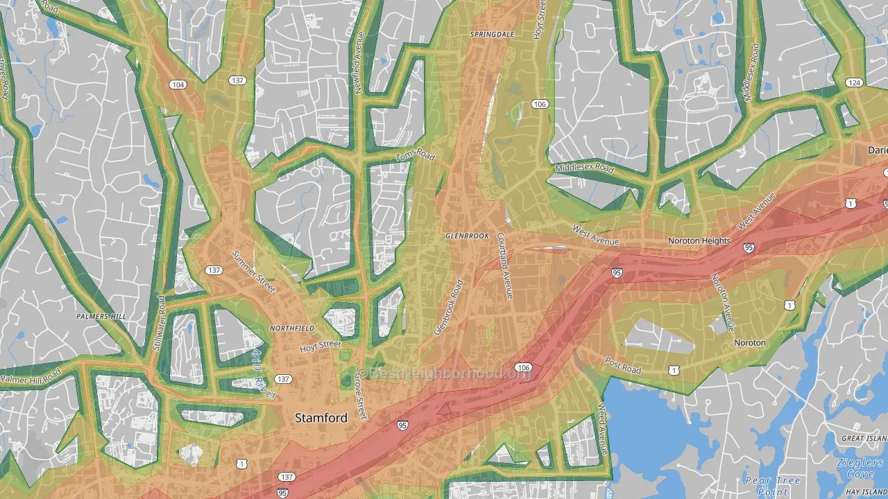 06906, CT Map of Noise Levels in 06906