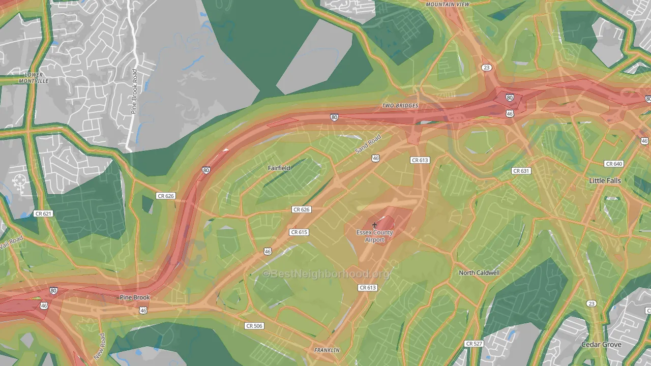07004, NJ Map of Noise Levels in 07004