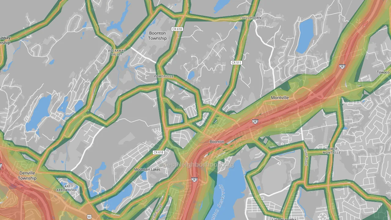 07005, NJ Map of Noise Levels in 07005