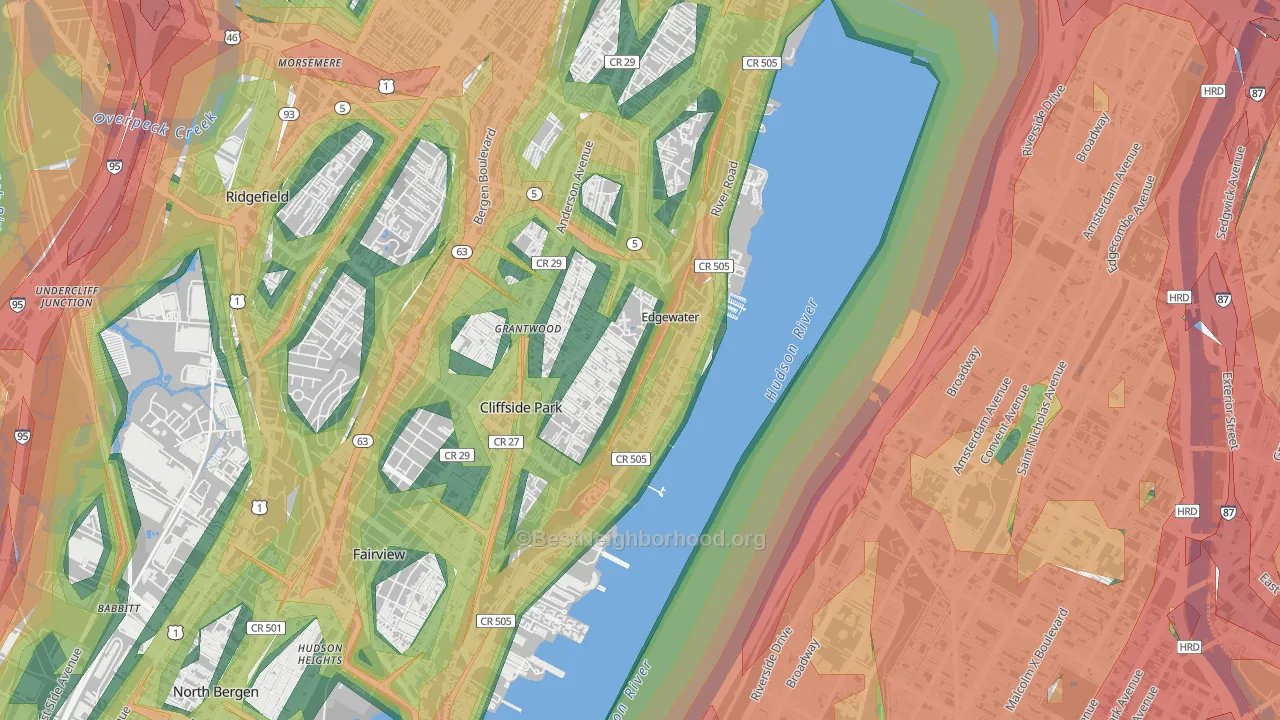 07020, NJ Map of Noise Levels in 07020