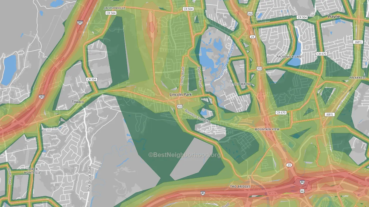 07035, NJ Map of Noise Levels in 07035