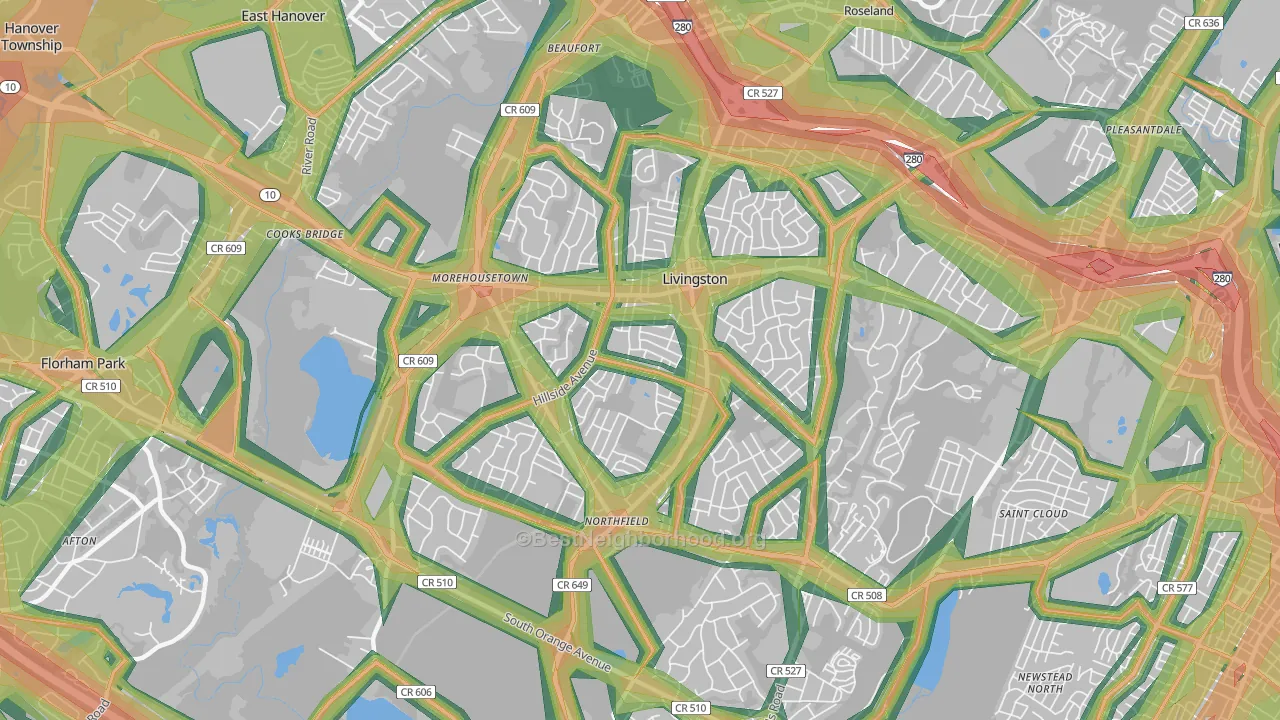 07039, NJ Map of Noise Levels in 07039