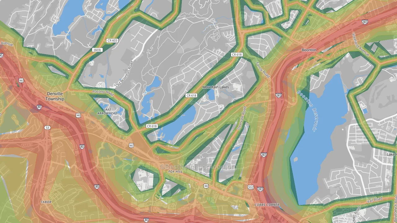 07046, NJ Map of Noise Levels in 07046