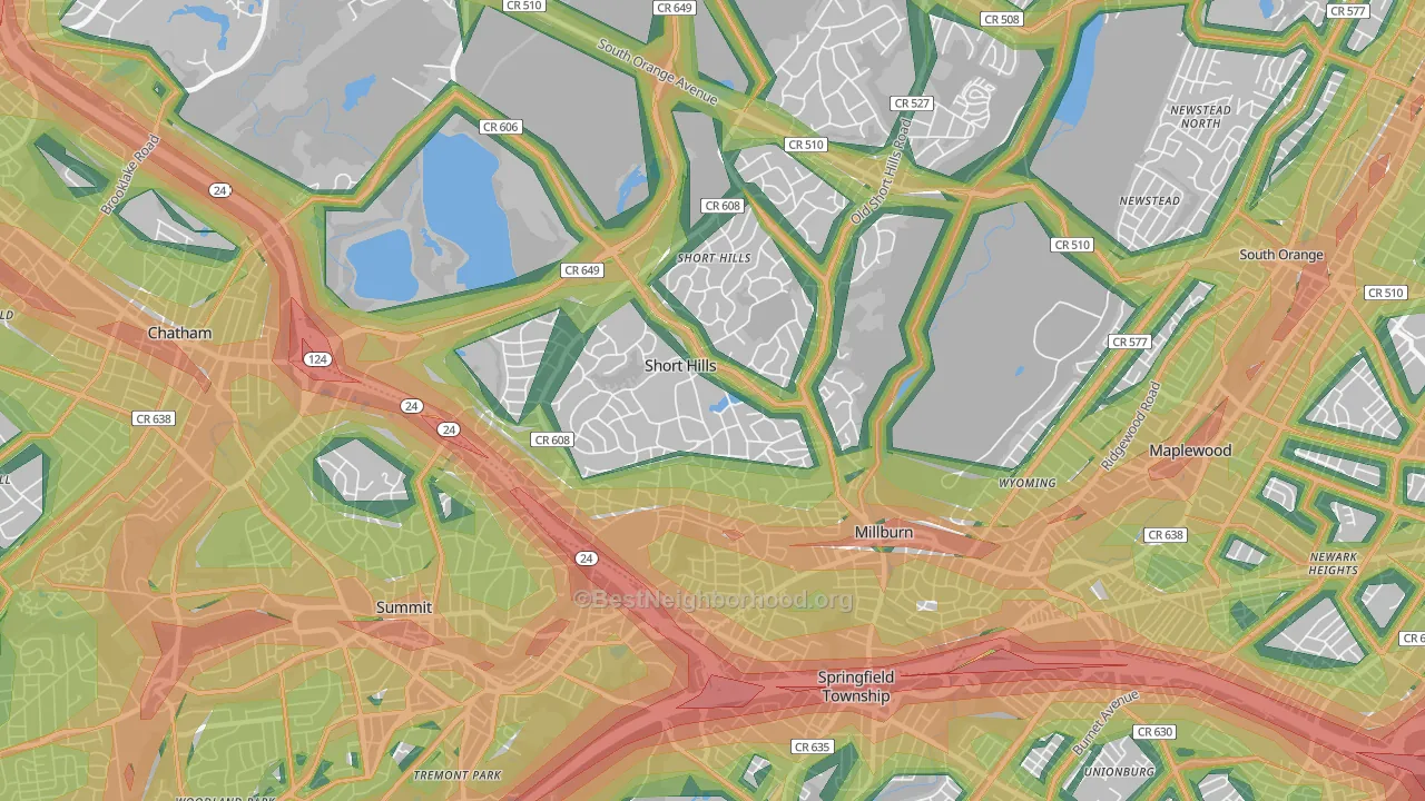 07078, NJ Map of Noise Levels in 07078