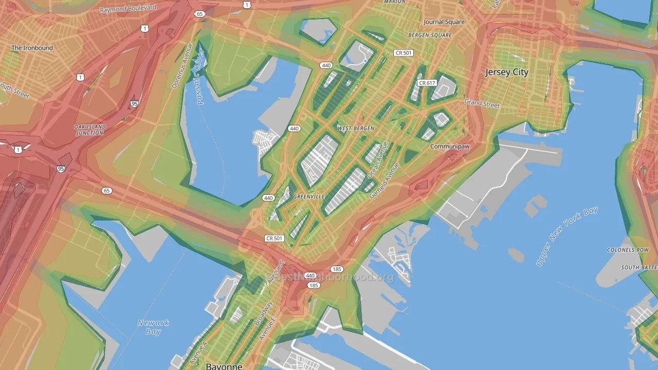 07305, NJ Map of Noise Levels in 07305