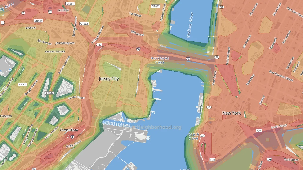 07311, NJ Map of Noise Levels in 07311