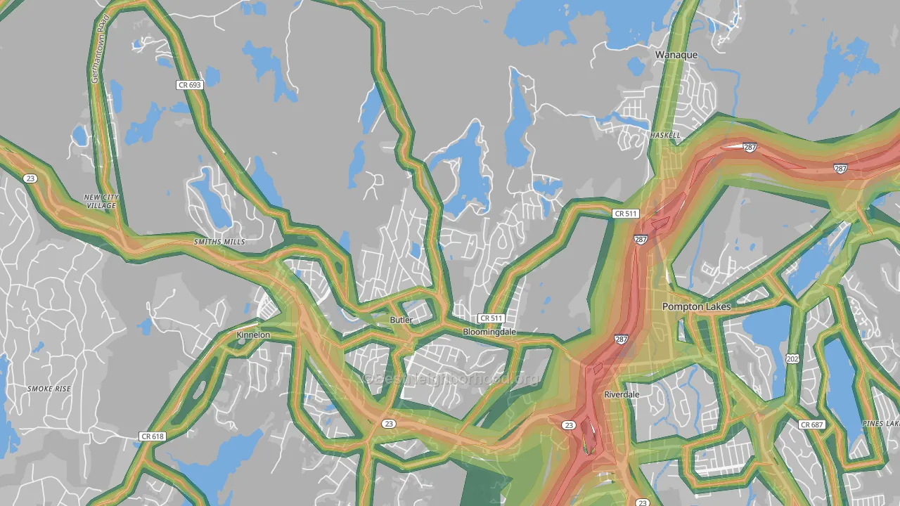 07403, NJ Map of Noise Levels in 07403