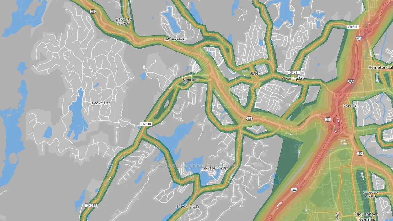 07405, NJ Map of Noise Levels in 07405