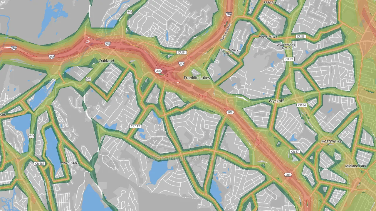 07417, NJ Map of Noise Levels in 07417