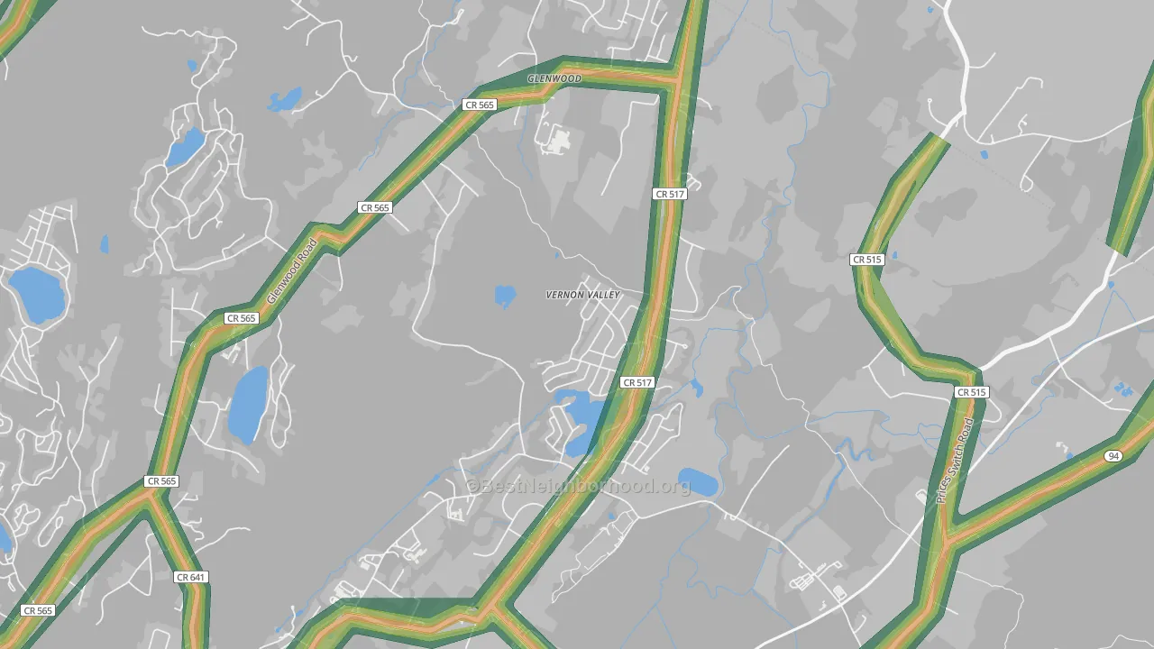 07418, NJ Map of Noise Levels in 07418