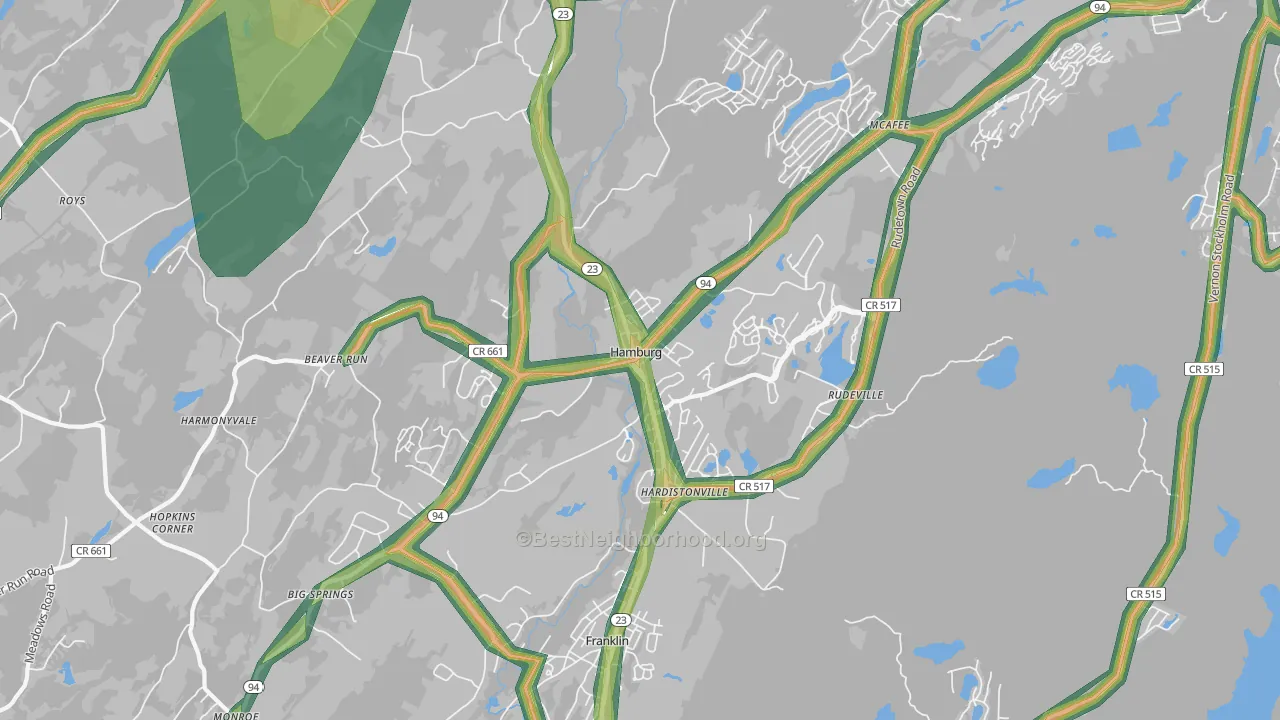 07419, NJ Map of Noise Levels in 07419