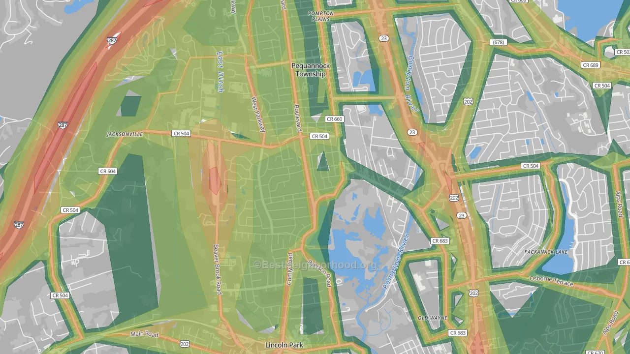 07440, NJ Map of Noise Levels in 07440