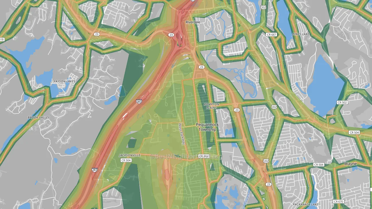 07444, NJ Map of Noise Levels in 07444