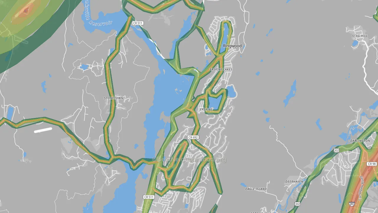 07456, NJ Map of Noise Levels in 07456
