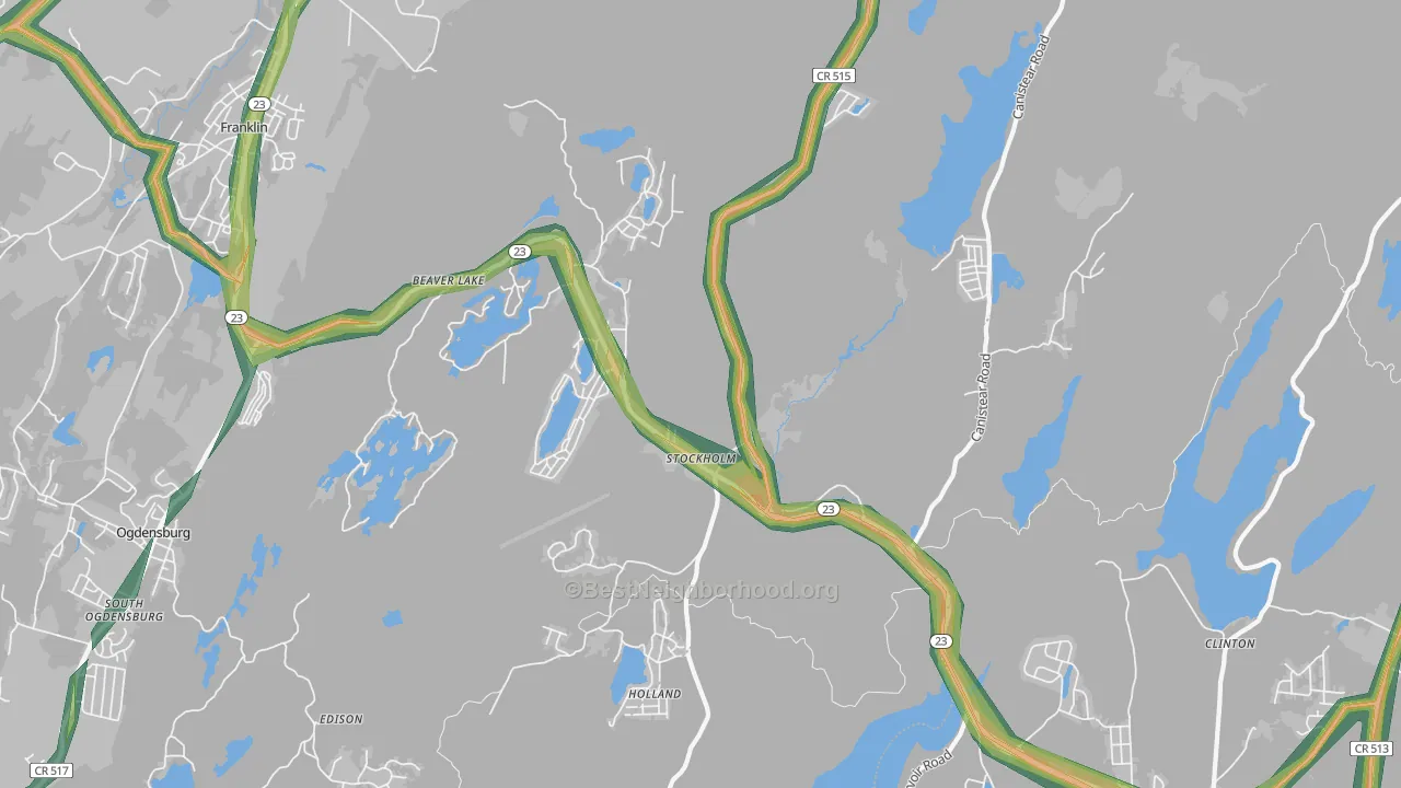 07460, NJ Map of Noise Levels in 07460