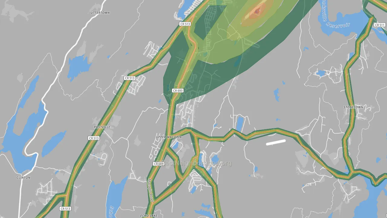 07480, NJ Map of Noise Levels in 07480
