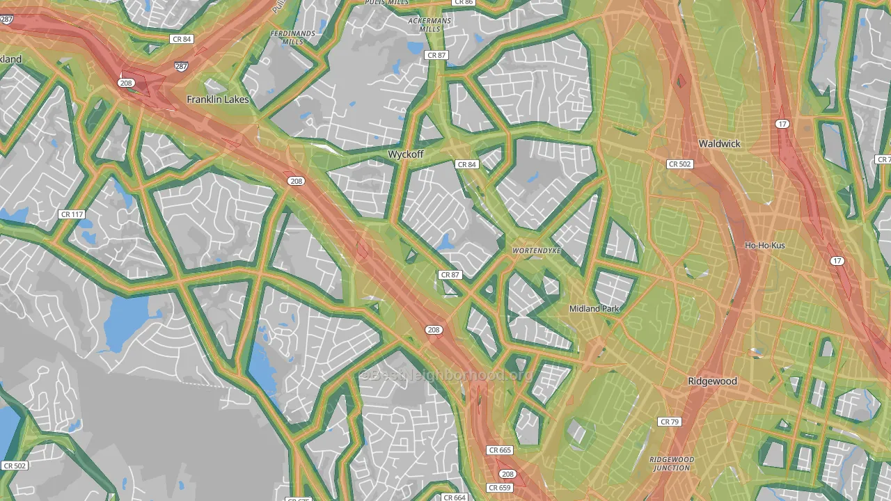 07481, NJ Map of Noise Levels in 07481