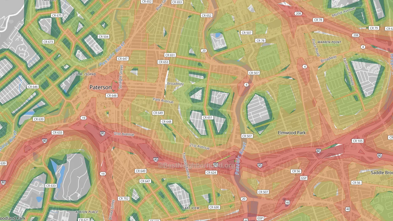 07504, NJ Map of Noise Levels in 07504