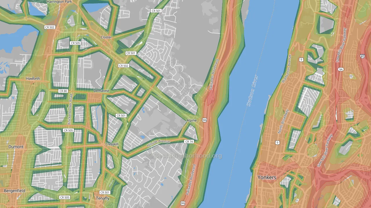 07620, NJ Map of Noise Levels in 07620