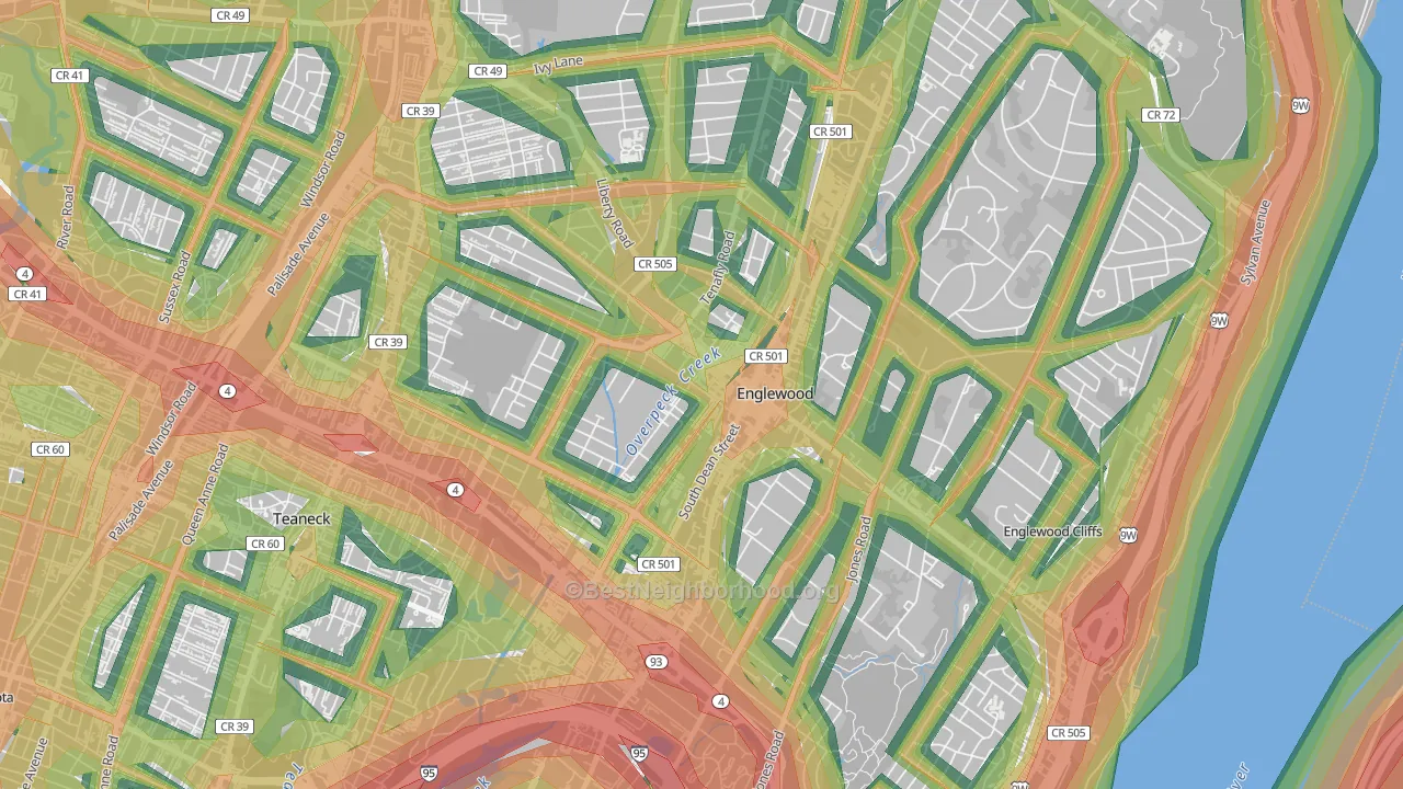 07631, NJ Map of Noise Levels in 07631