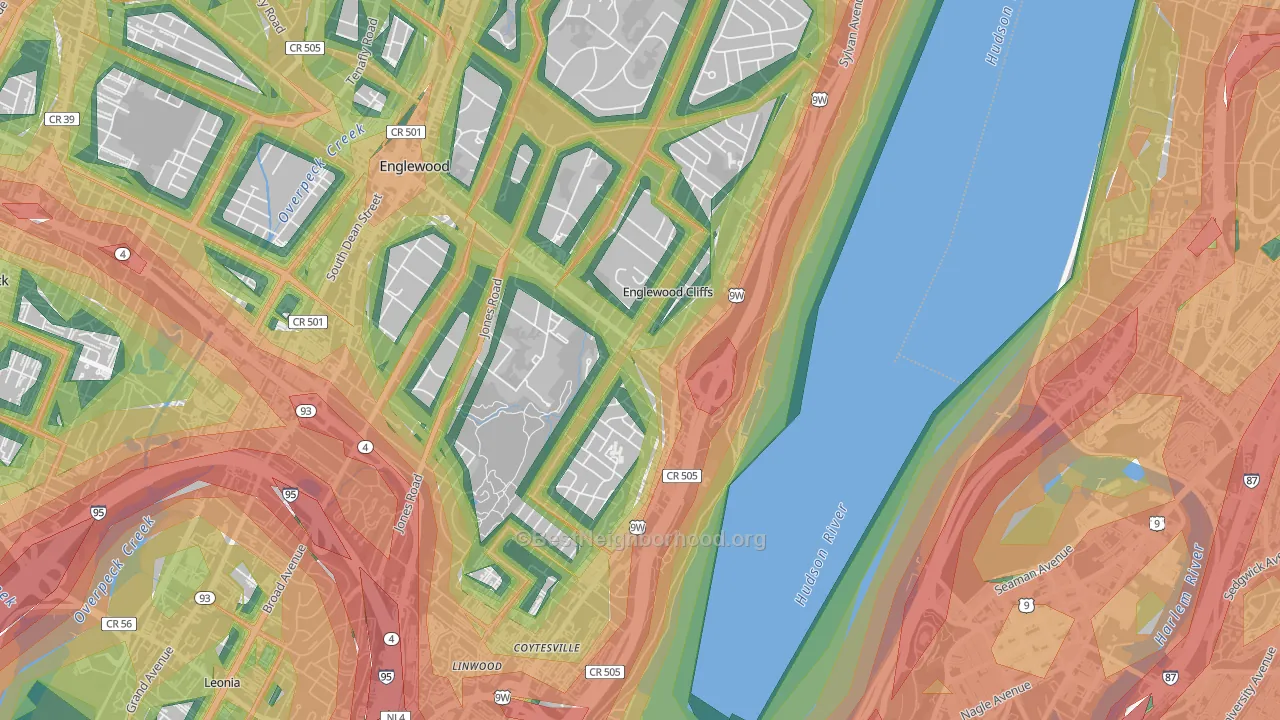 07632, NJ Map of Noise Levels in 07632