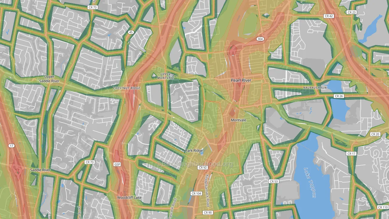 07645, NJ Map of Noise Levels in 07645