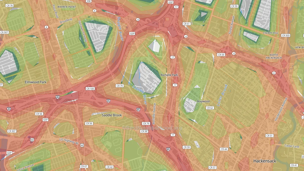 07662, NJ Map of Noise Levels in 07662