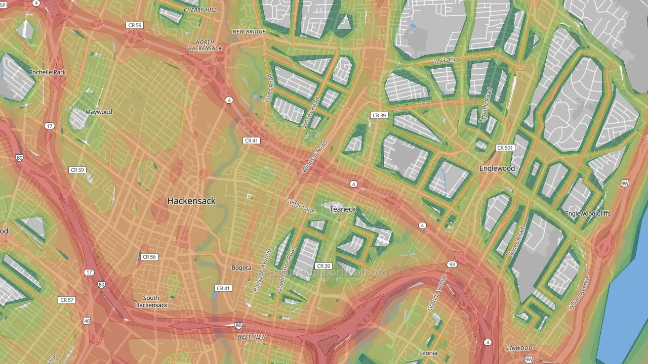 07666, NJ Map of Noise Levels in 07666