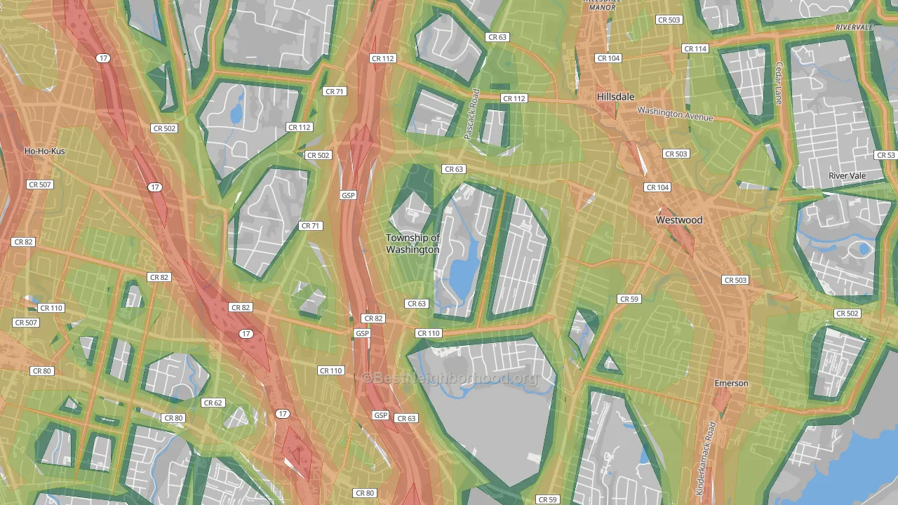 07676, NJ Map of Noise Levels in 07676