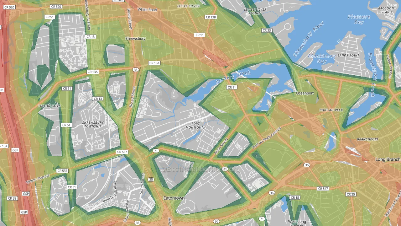 07703, NJ Map of Noise Levels in 07703