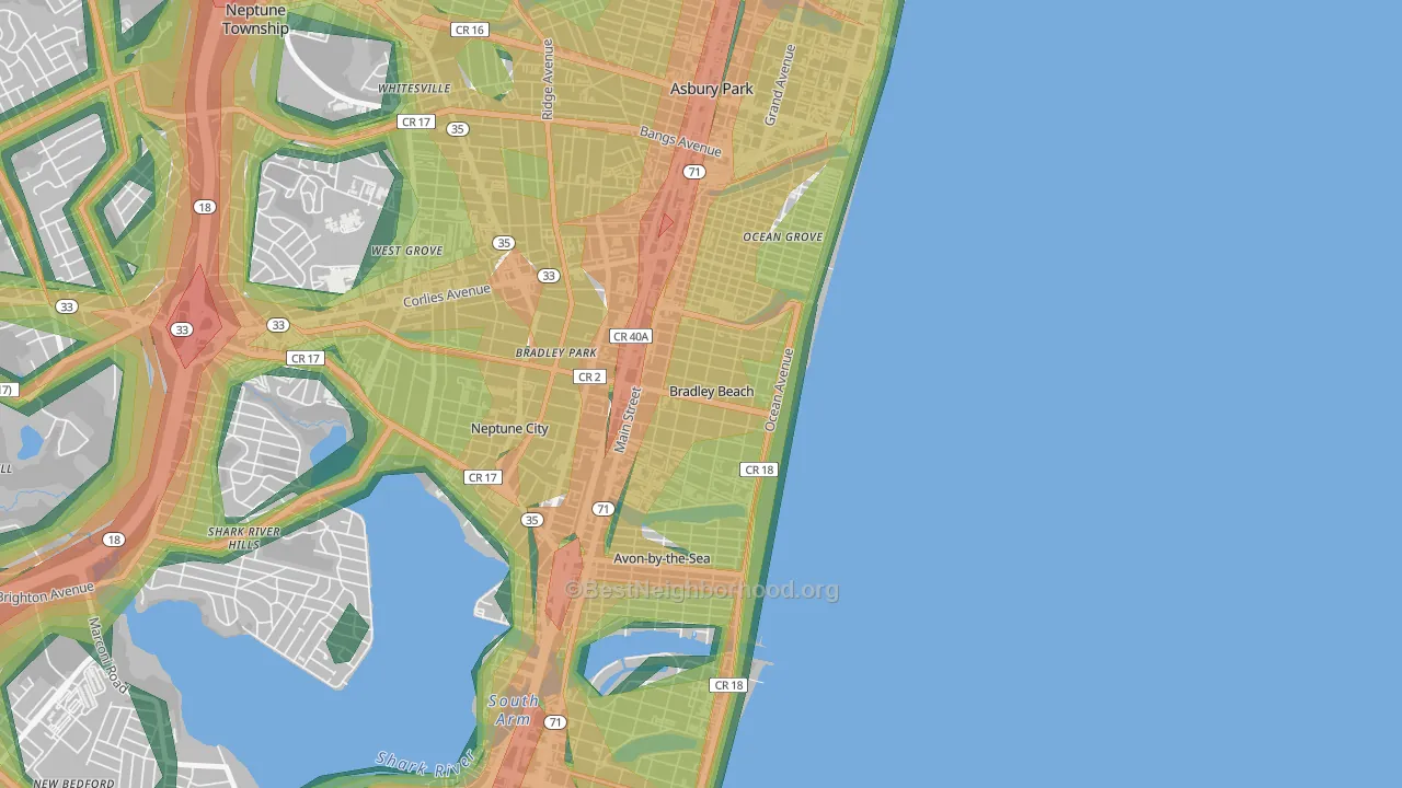 07720, NJ Map of Noise Levels in 07720