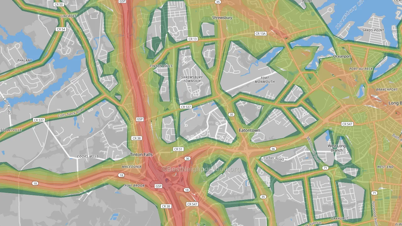 07724, NJ Map of Noise Levels in 07724
