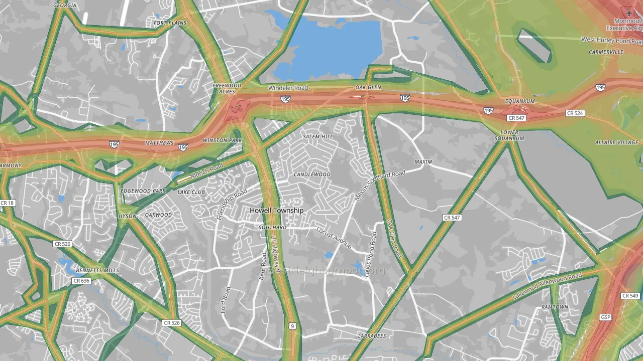 07731, NJ Map of Noise Levels in 07731