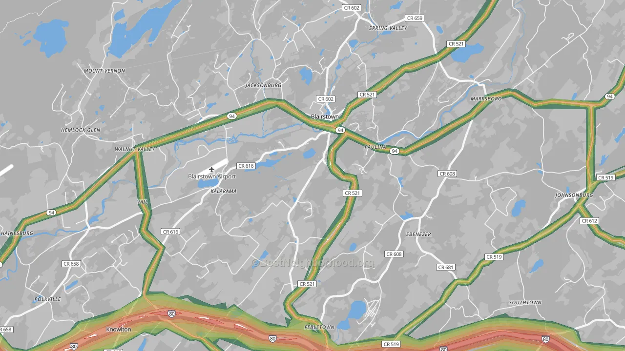 07825, NJ Map of Noise Levels in 07825