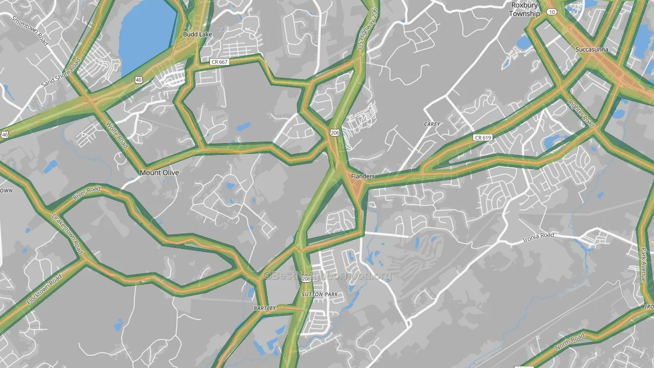 07836, NJ Map of Noise Levels in 07836