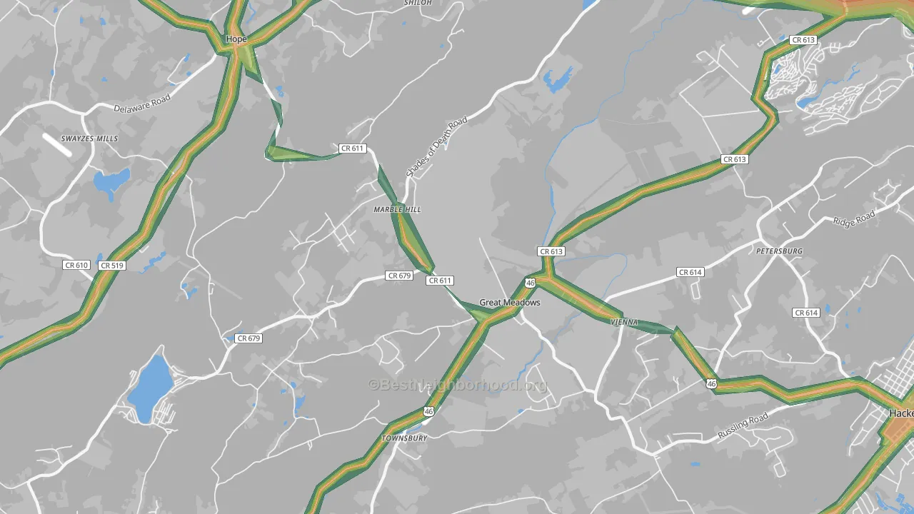 07838, NJ Map of Noise Levels in 07838
