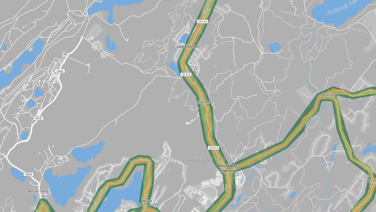 07842, NJ Map of Noise Levels in 07842