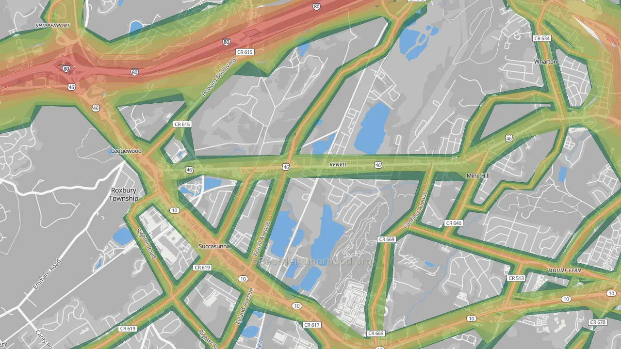07847, NJ Map of Noise Levels in 07847