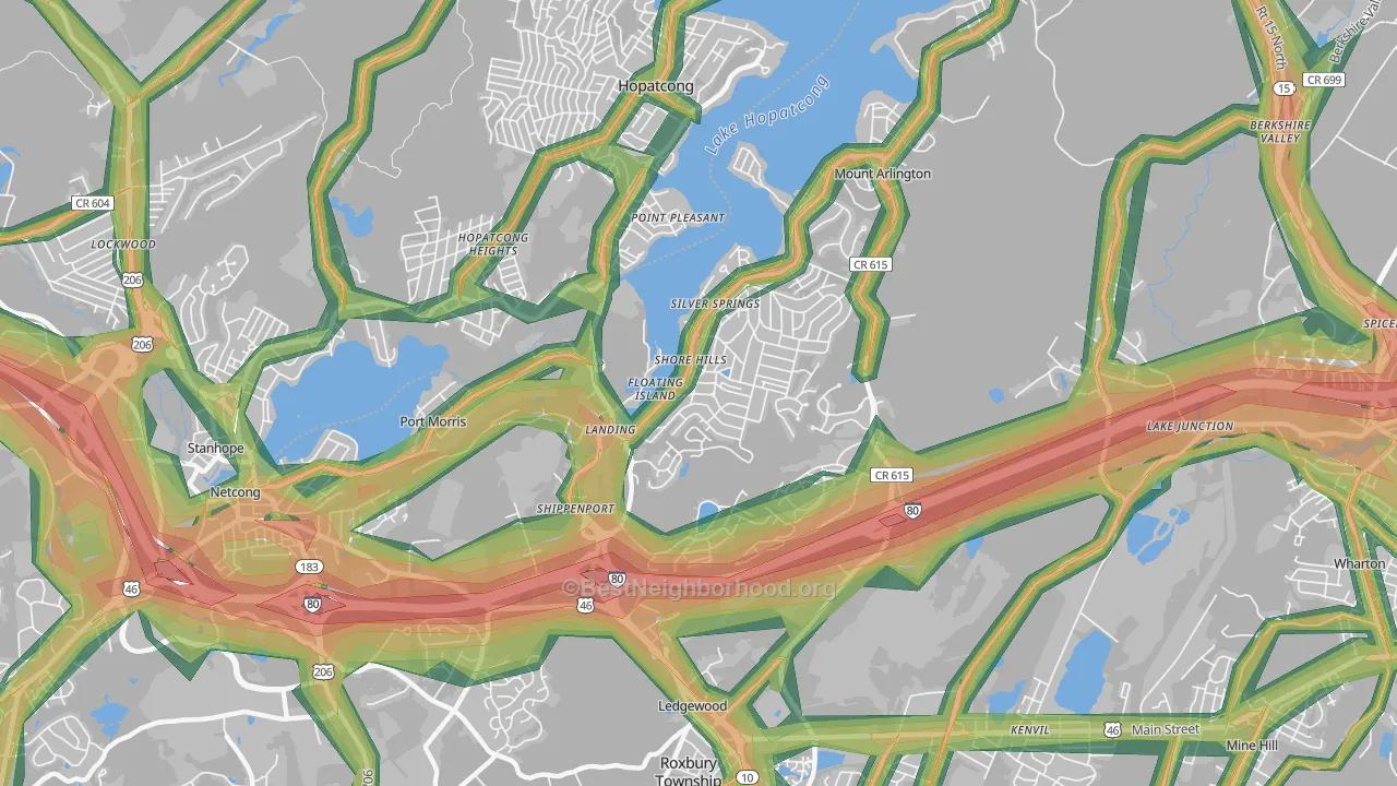 07850, NJ Map of Noise Levels in 07850